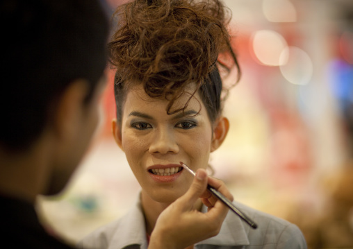 Man having a make up, Bangkok, Thailand