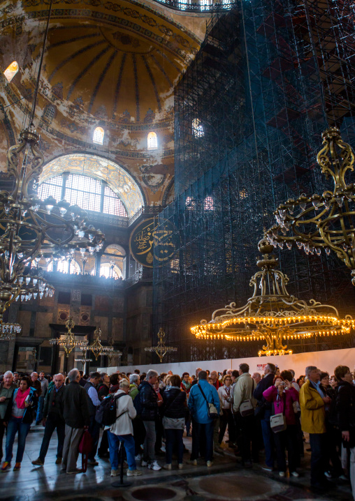 View inside the Hagia Sophia, Sultanahmet, istanbul, Turkey