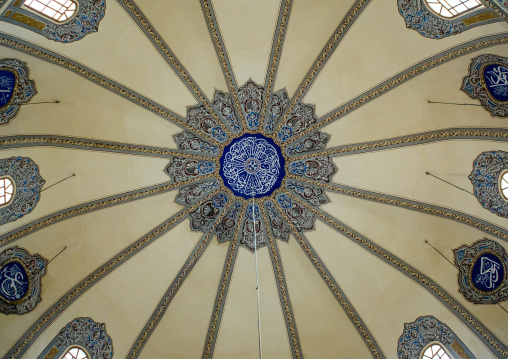 Domed ceiling of the church of the saints Sergius and Bacchus ceiling aka little Hagia Sophia mosque, Sultanahmet, istanbul, Turkey