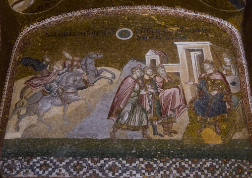 Mosaics and paintings in the byzantine church of st. Savior in Chora, Edirnekapı, istanbul, Turkey