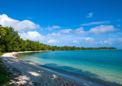 Turquoise water and white sand on a beach, Shefa Province, Efate island, Vanuatu