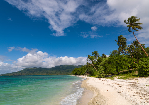 Turquoise water and white sand on a beach, Shefa Province, Efate island, Vanuatu