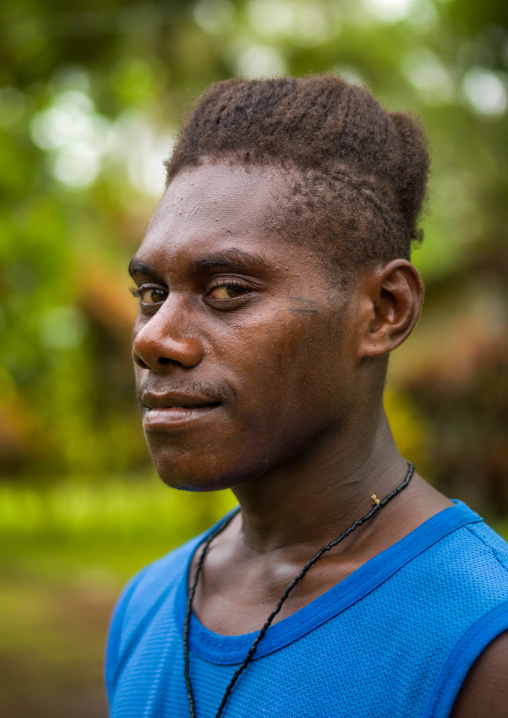 Ni-Vanuatu man with traditional head binding, Malampa Province, Malekula Island, Vanuatu