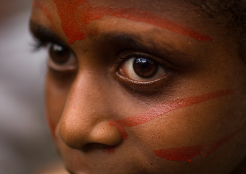 Portrait of a Small Nambas child girl, Malekula island, Gortiengser, Vanuatu