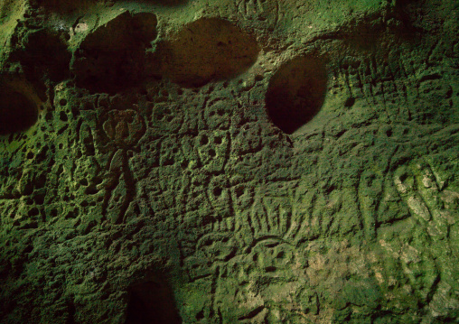 Petroglyphs carved in a cave, Malampa Province, Malekula Island, Vanuatu