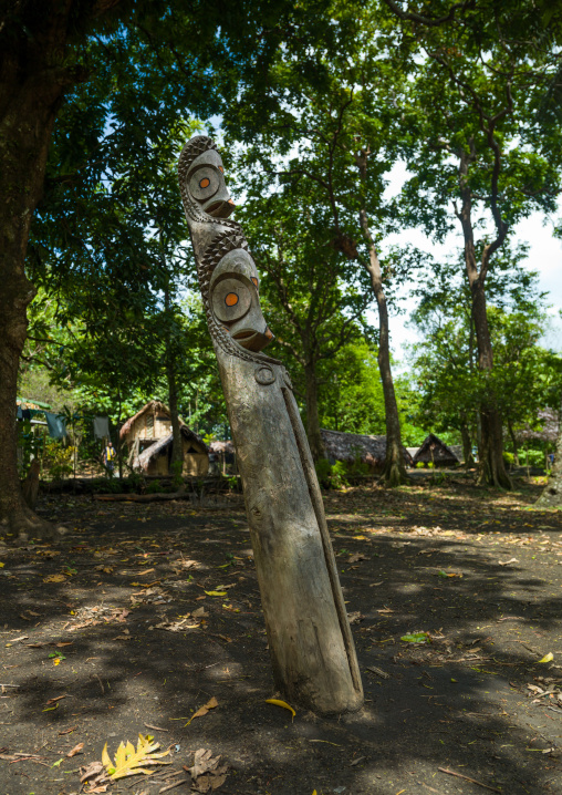 Double headed slit gong drum in a village, Malampa Province, Fanla, Vanuatu