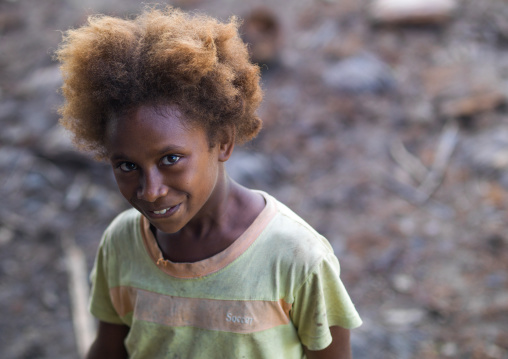 Ni-Vanuatu girl with blonde hair, Sanma Province, Espiritu Santo, Vanuatu