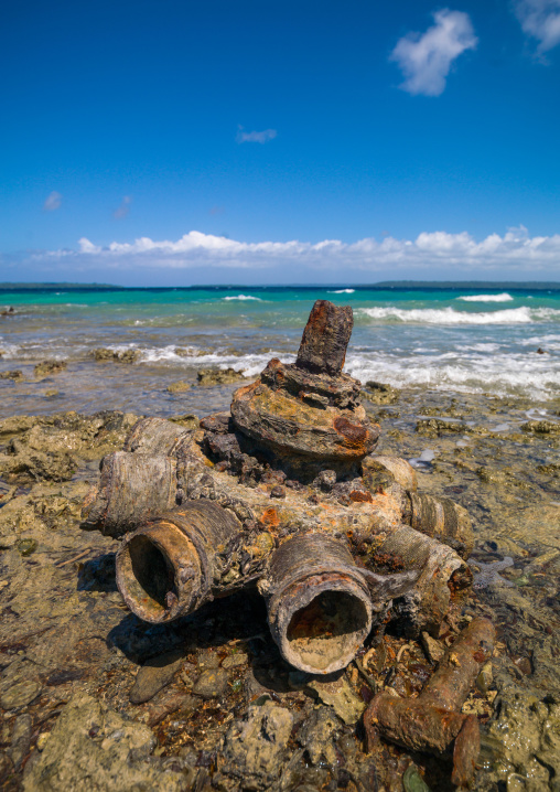 Million dollar point site where american military dumped goods off the beach at the end of World War Two , Espiritu Santo, Luganville, Vanuatu