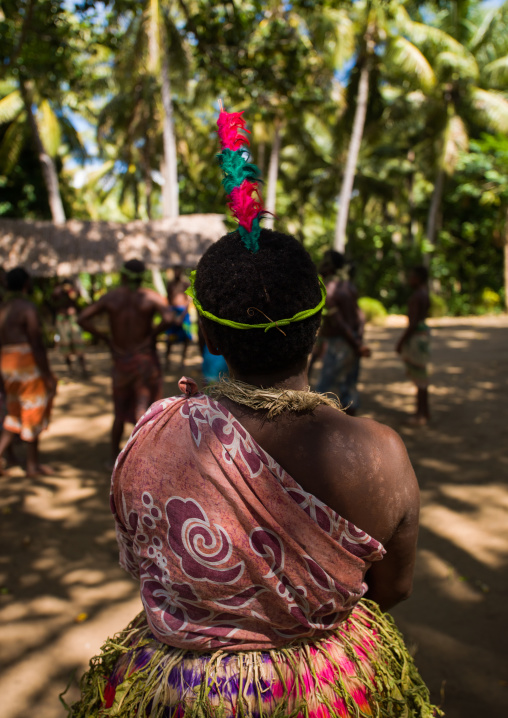 Traditional dance with women in colorful clothes, Tanna island, Epai, Vanuatu