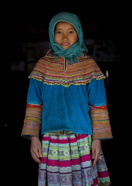 Veiled flower hmong girl, Sapa, Vietnam