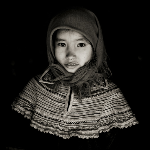 Veiled flower hmong girl, Sapa, Vietnam