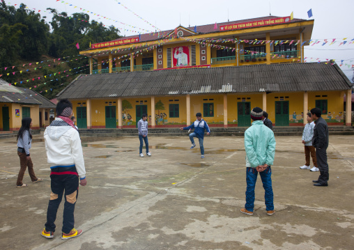 Kids playing in their school playground, Sapa, Vietnam