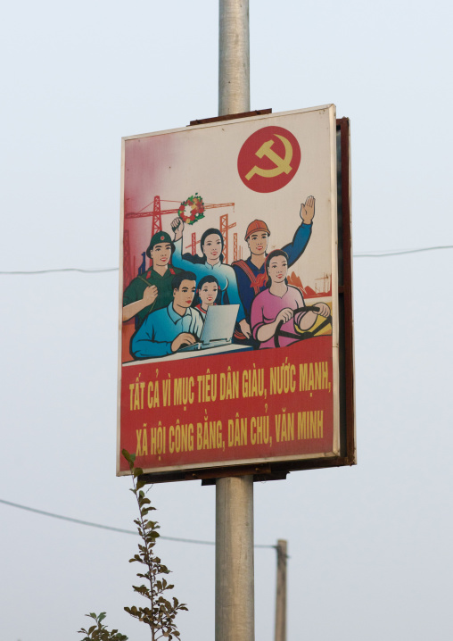 Propaganda billboard of the communist party, Hanoi, Vietnam