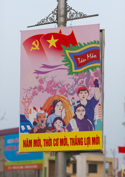 Propaganda billboard of the communist party, Hanoi, Vietnam