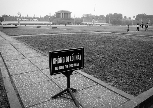 Sign on ba dinh square, Hanoi, Vietnam