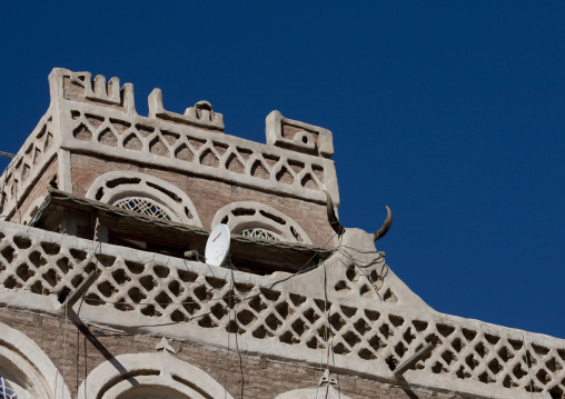 Traditional Storeyed Tower Houses Built Of Rammed Earth In The Old Fortified City Of Sanaa, Yemen