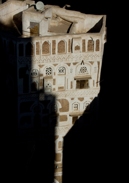 Traditional Building In The Shade, Sanaa, Yemen