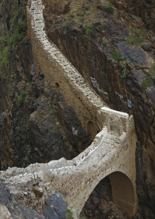 The Shahara Bridge Over A Rocky Gorge, Yemen