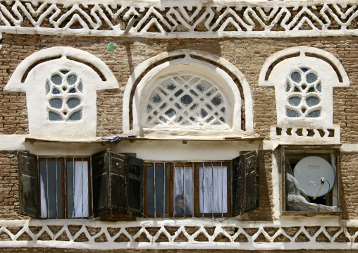 Traditional Storeyed Tower Houses Built Of Rammed Earth In The Old Fortified City Of Sanaa, Yemen