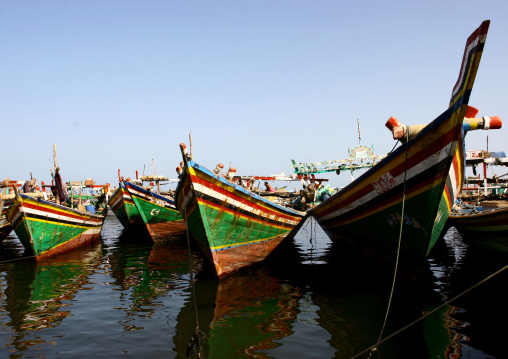 Colourful Dhows In Al Hodeidah, Yemen