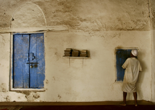 Man Turned Toward The Wall In The Mosque, Zabid, Yemen