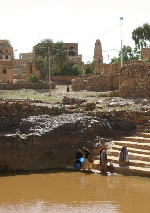 Women Fetching Water At The Cistern, Yemen