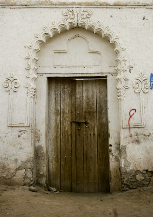 Sculpted Porch Over A Wooden Door, Zabid Yemen