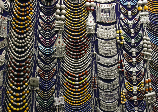 Silver Jewelleries In Sanaa Old Souq, Yemen