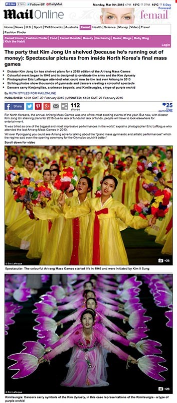 Daily Mail - Arirang in North Korea